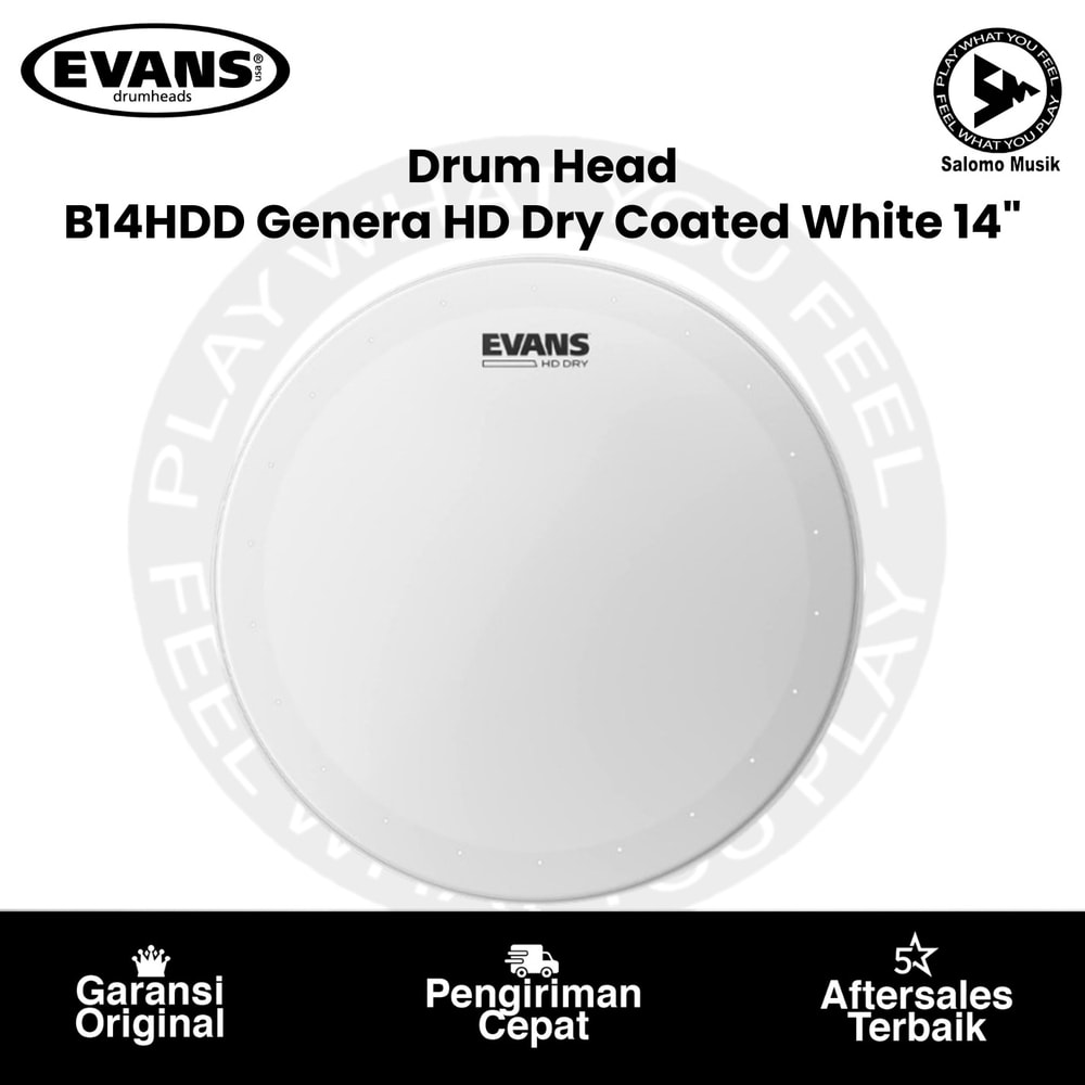 Drumhead EVANS B14HDD Genera HD Dry Coated White 14 Inch