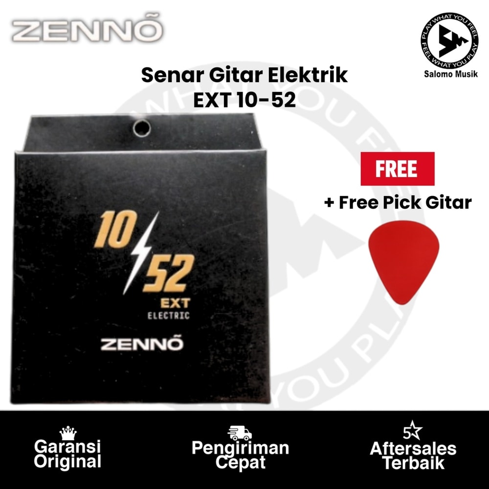 Senar Gitar Elektrik ZENNO EXT 10-52 + Free Pick Gitar