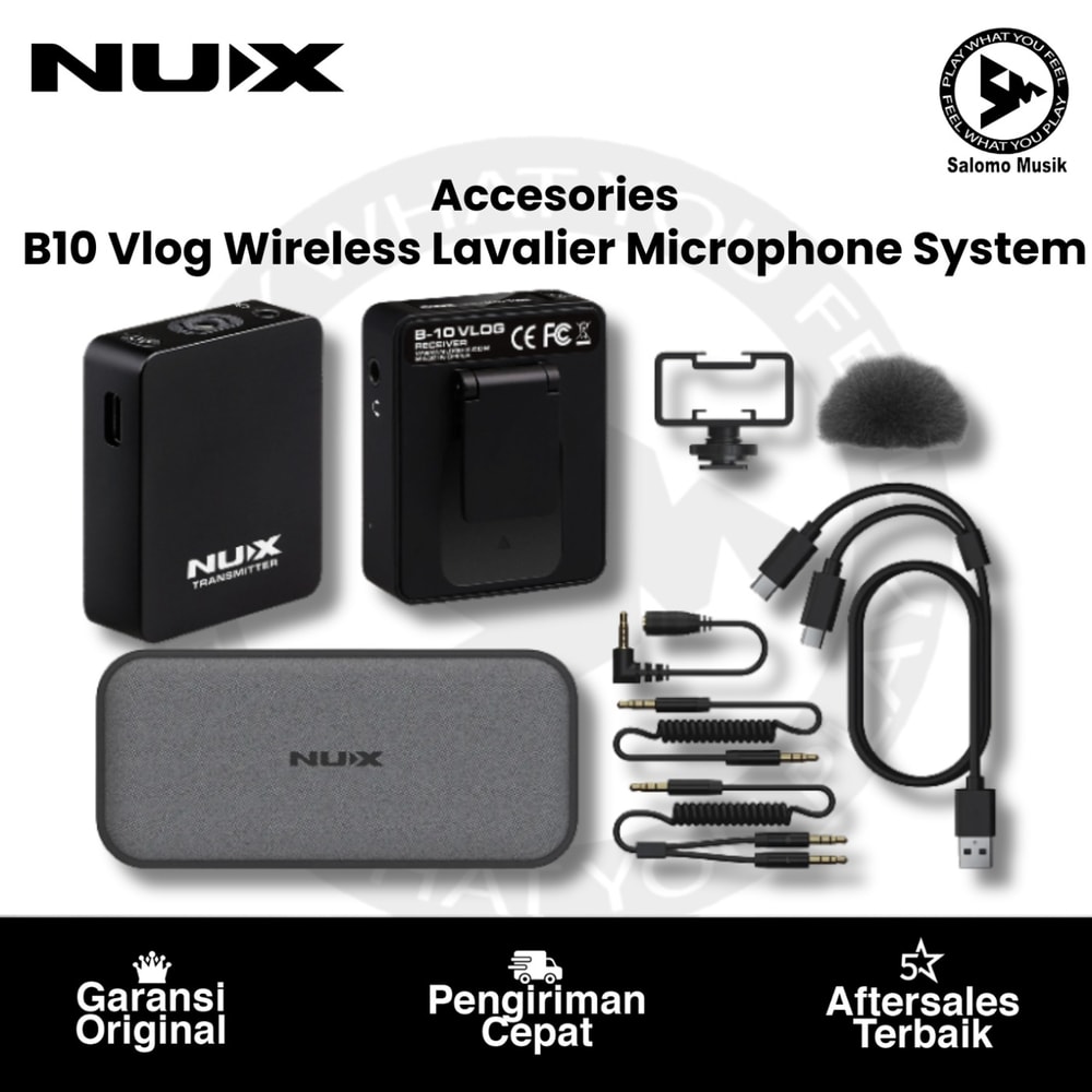 Wireless Lavalier Microphone NUX B10 Vlog Wireless Lavalier Microphone System Mic Clip On