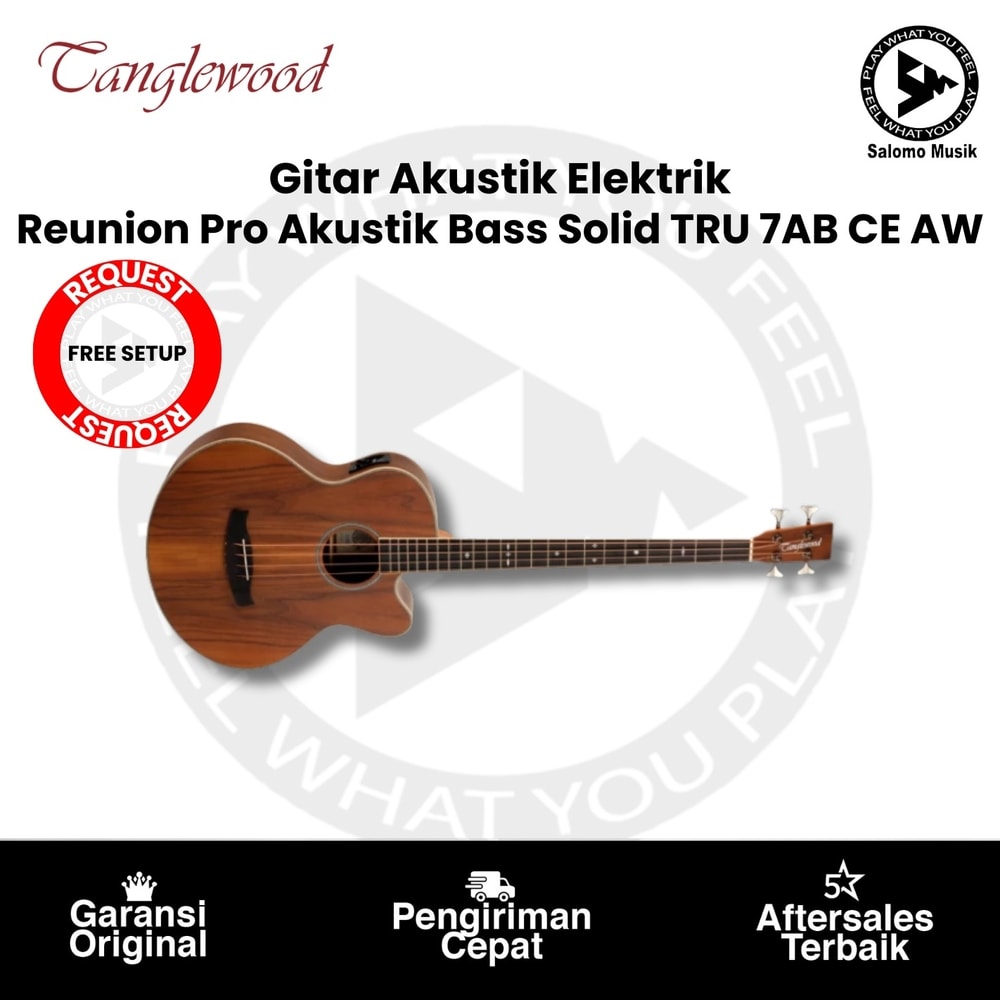 Gitar Akustik Elektrik Tanglewood TRU 7AB CE AW Reunion Pro Akustik Bass Solid Original