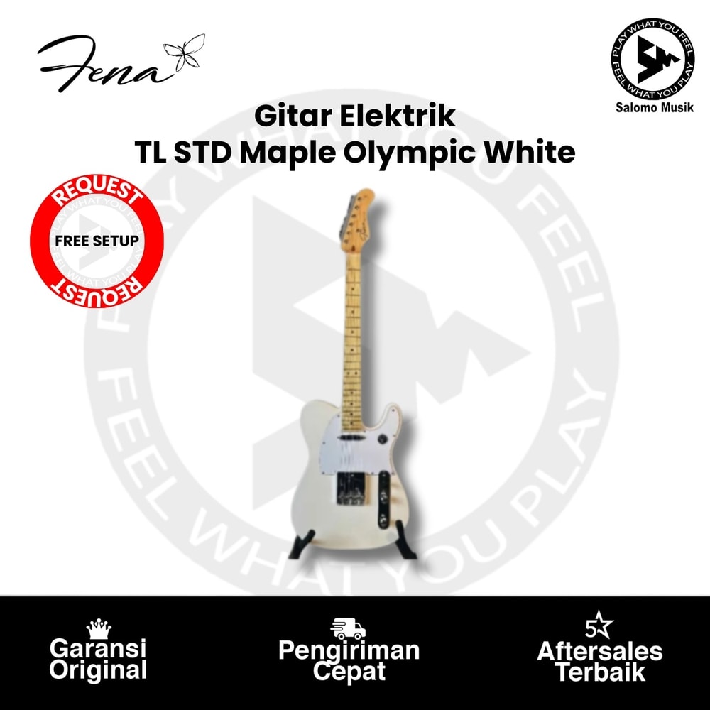 Gitar Elektrik Fena TL STD Maple Olympic White Original