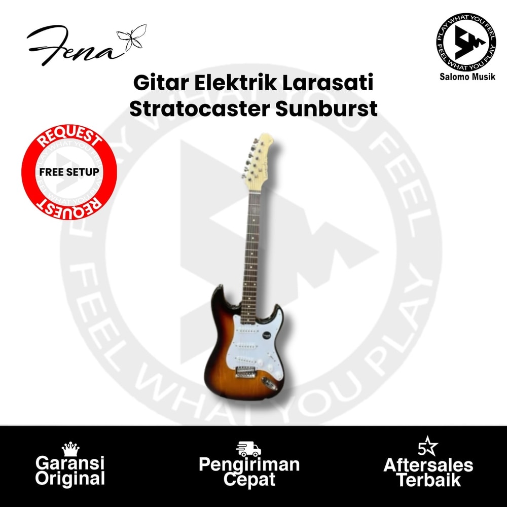 Gitar Elektrik Larasati By Fena Strat Style Sunburst Original