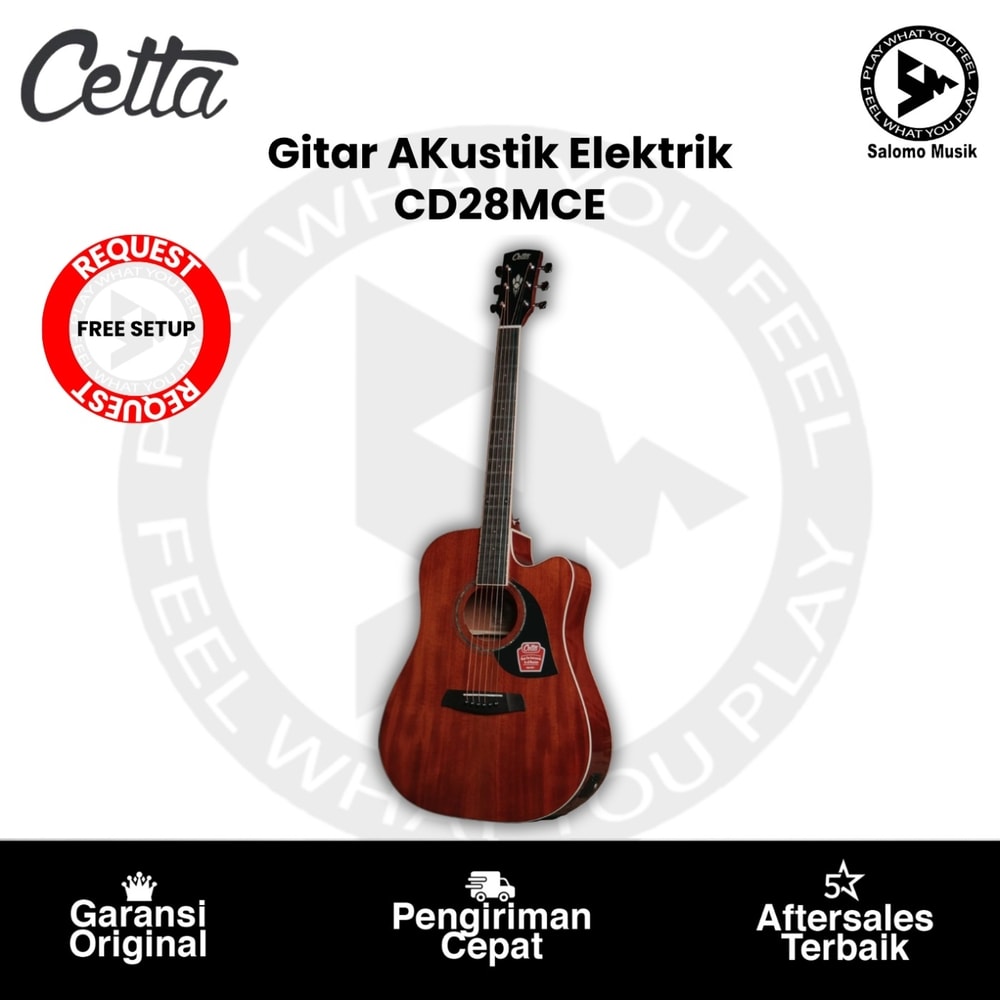 Gitar Akustik Elektrik Cetta CD28MCE Natural Original