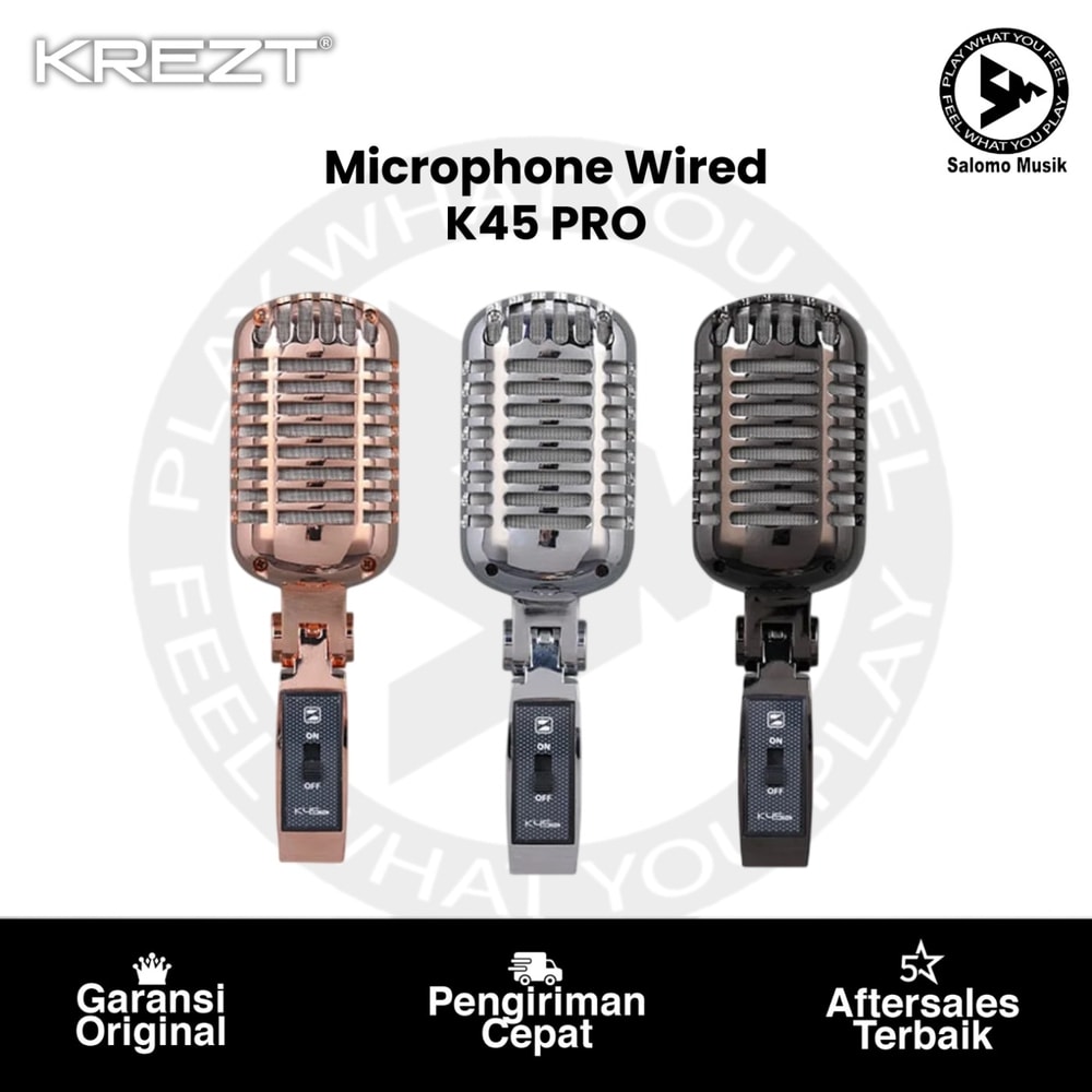 Microphone Wired KREZT K45 PRO Varian Warna Original