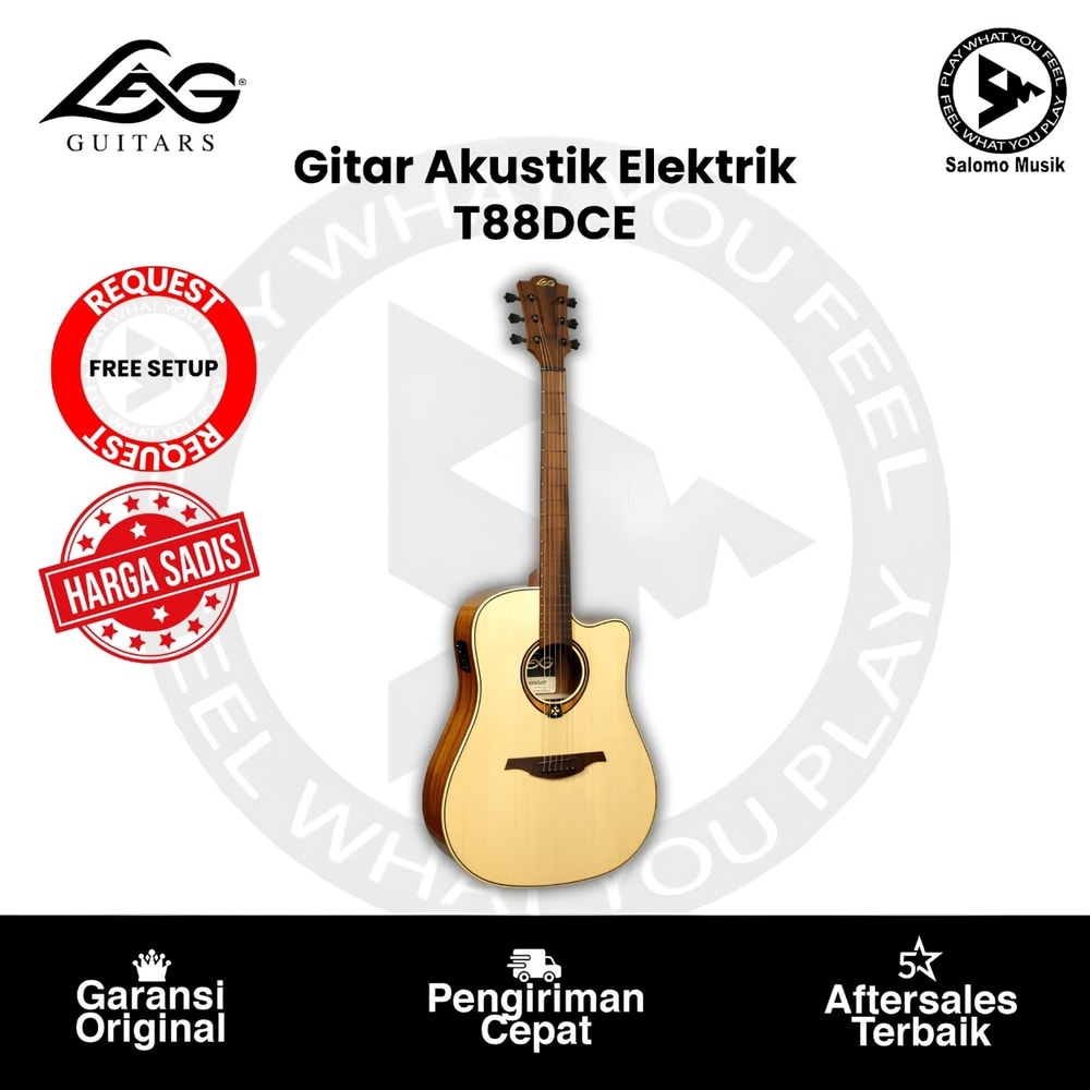 Gitar Akustik Elektrik LAG Guitars T88DCE Dreadnought Cutaway