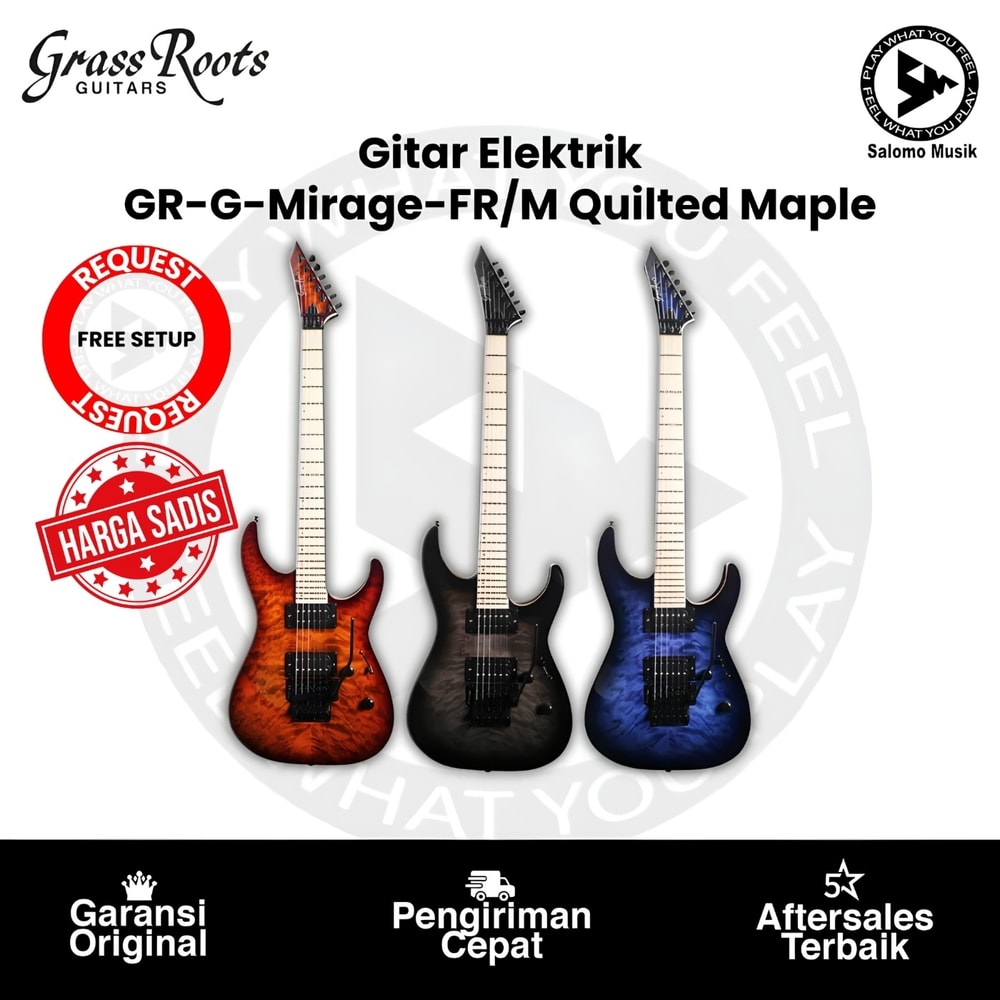 Gitar Elektrik Grass Roots GR-G-Mirage-FR/M QM Quilted Maple by ESP Varian Warna