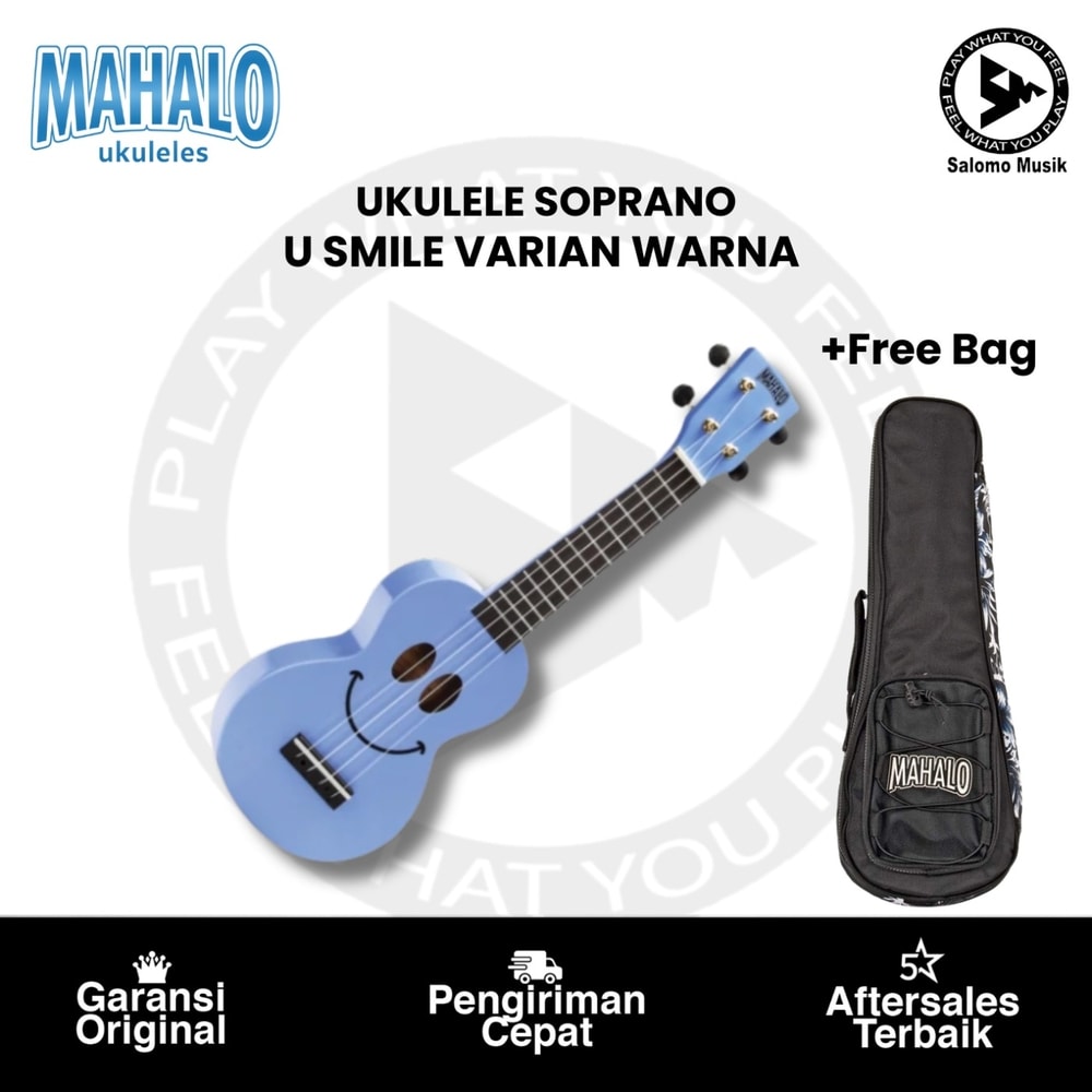 Ukulele Soprano Mahalo U-SMILE Varian Warna + Free Bag