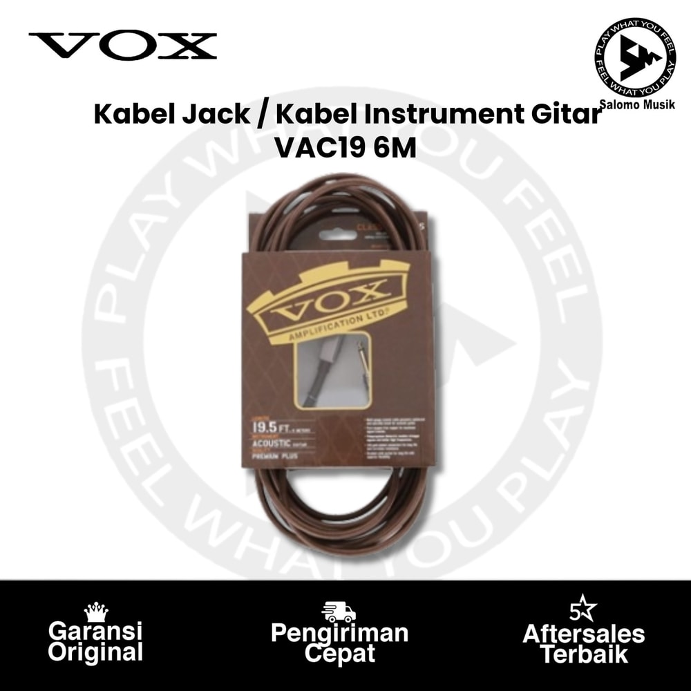 Kabel Jack / Kabel Instrument Gitar Vox VAC19 Coil Class 6 Meter