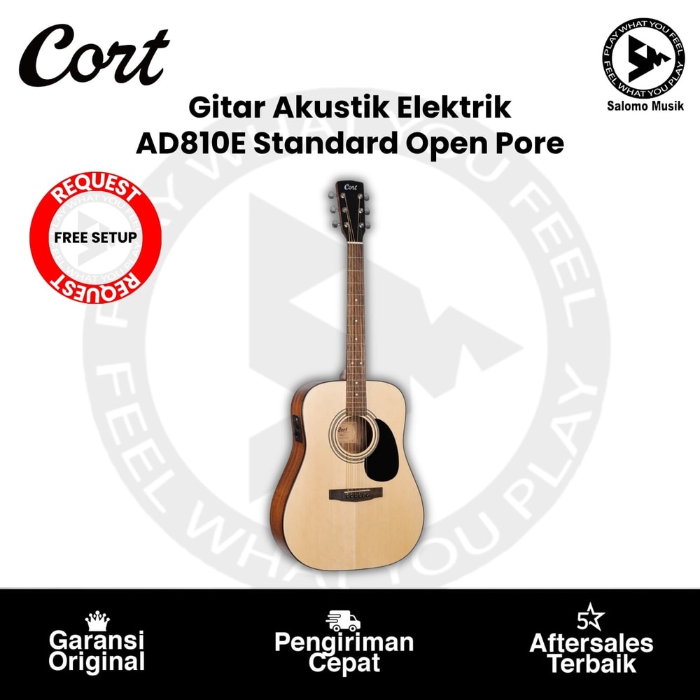 Gitar Akustik Elektrik Cort AD810E Open Pore Original