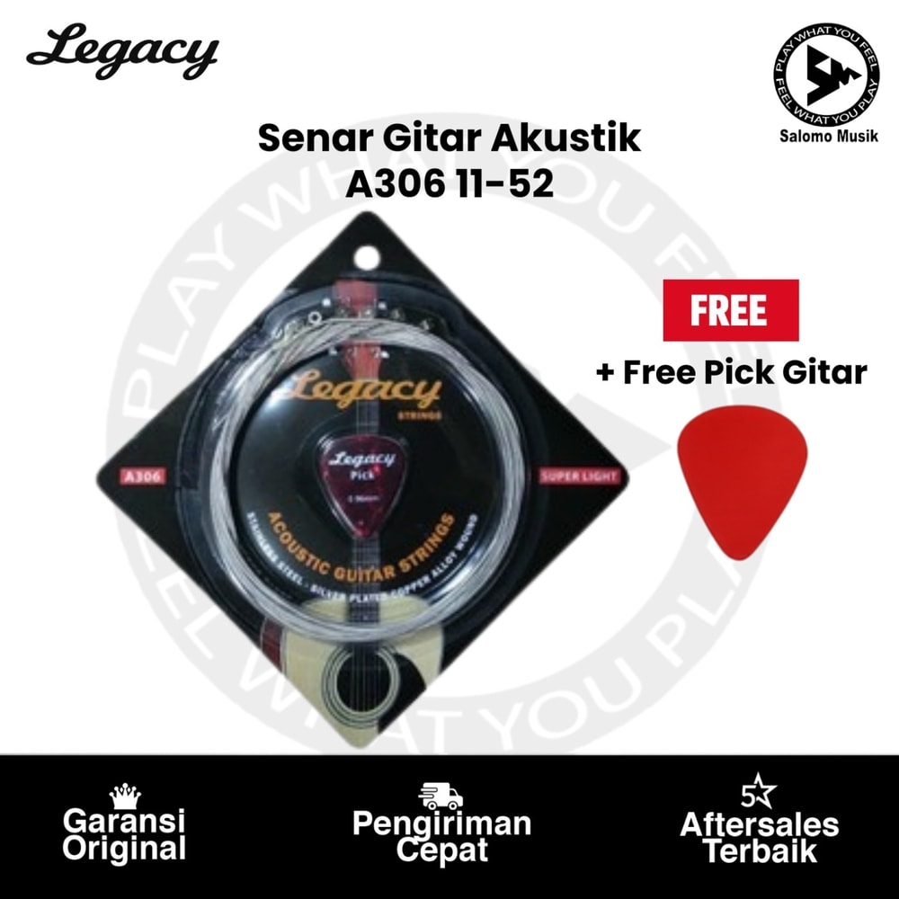 Senar Gitar Akustik Legacy A306 + Free Pick