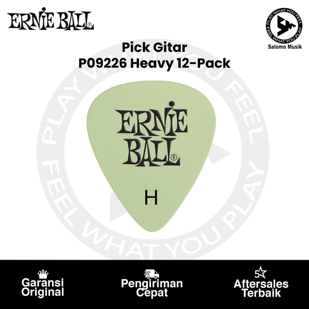 Pick Gitar Ernie Ball P09226 Super Glow Cellulose Guitar Picks Heavy 12-Pack