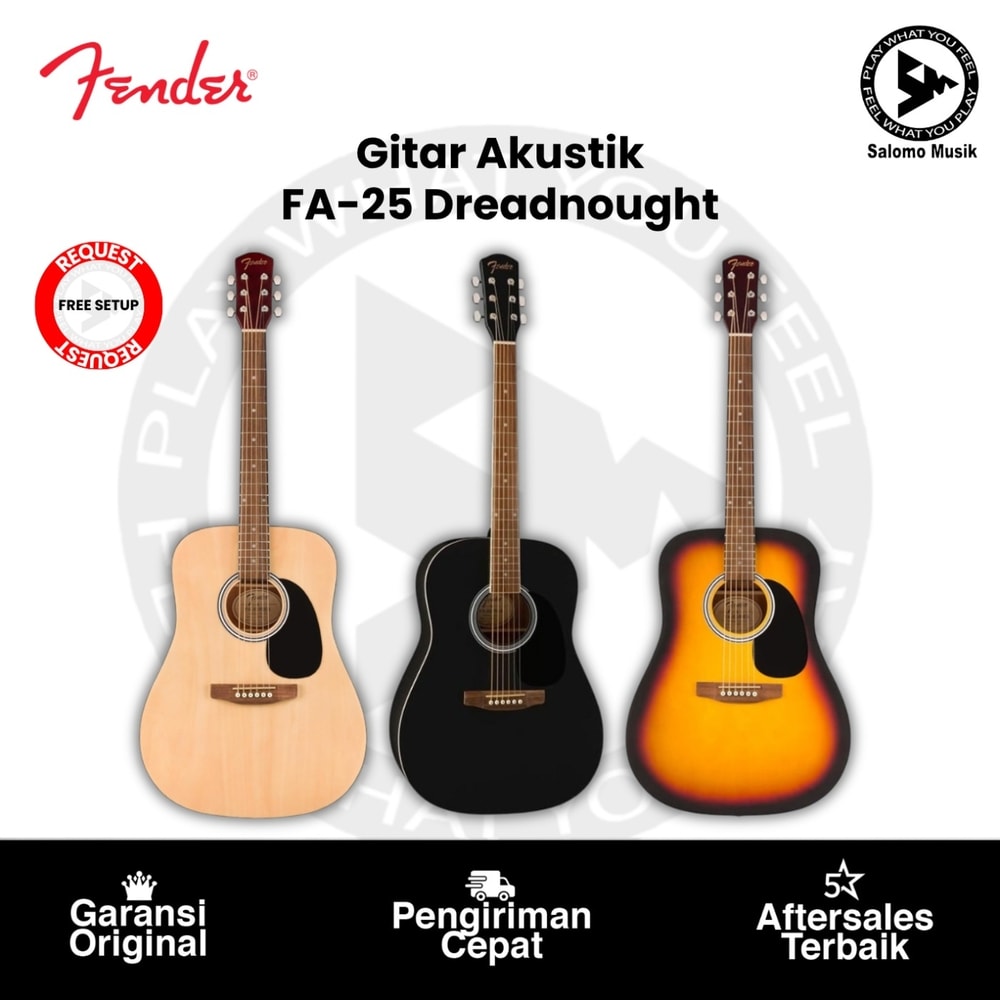 Gitar Akustik Fender FA-25 Dreadnought Varian Warna