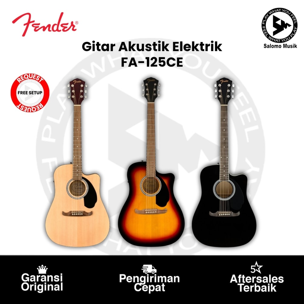 Gitar Akustik Elektrik Fender FA-125CE Dreadnought Walnut FB Varian Warna