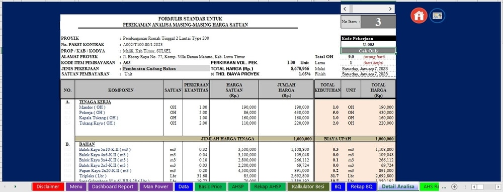 Contoh Rab Project Software Development Download Software RAB Acuan Standar Bidang Cipta Karya, Exarch xPro Terbaru