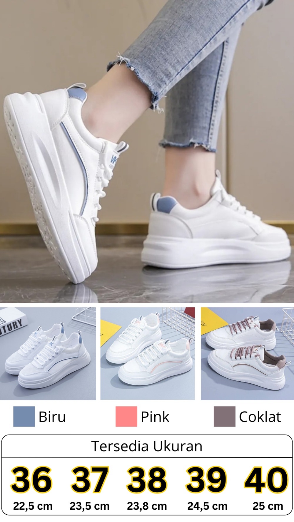 Warna & Ukuran Sneakers Fashion
