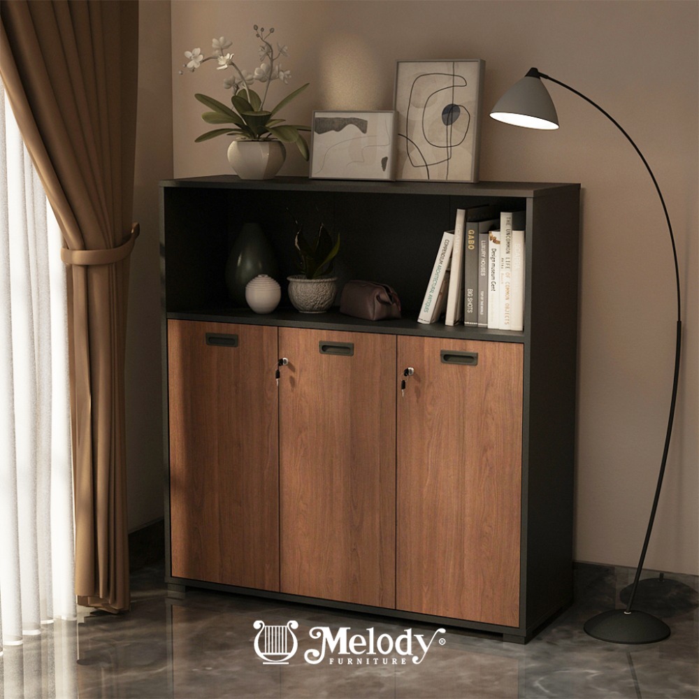 Melody Furniture - Buffet Sideboard Neo Alpha Storage 3D Brown-Blk
