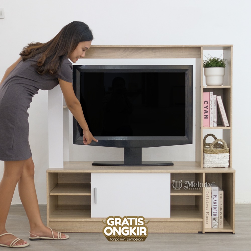 Konsol Meja TV EBI WALL UNIT SOL - WHITE