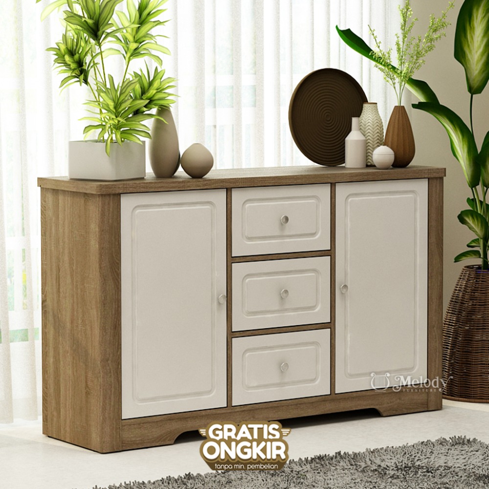 Melody Furniture - Lemari buffet serbaguna Lily Sideboard SOD-White