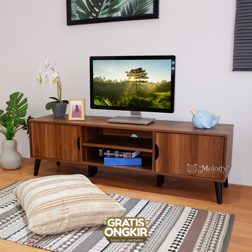 Melody Furniture - Meja TV Loja TV Stand 150 - Wallnut