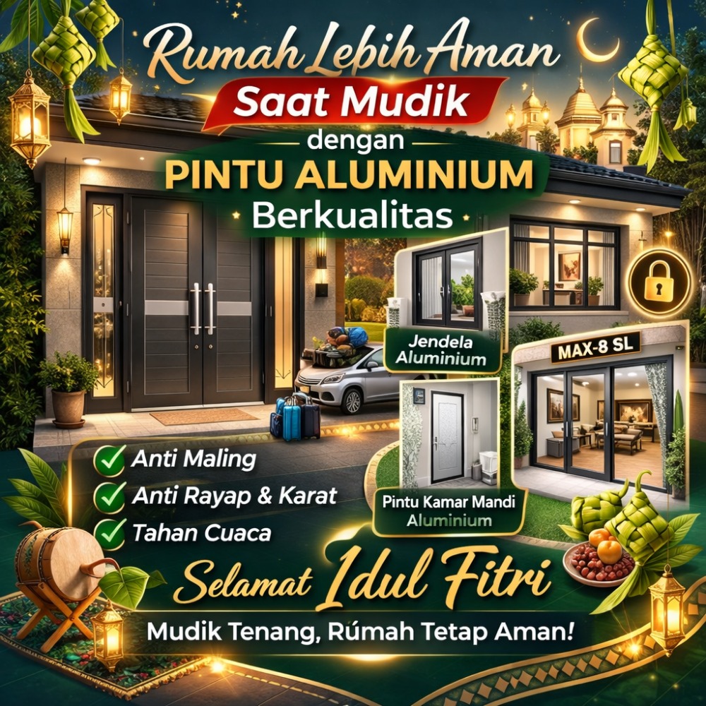 Rumah Lebih Aman Saat Mudik dengan Pintu Aluminium Berkualitas