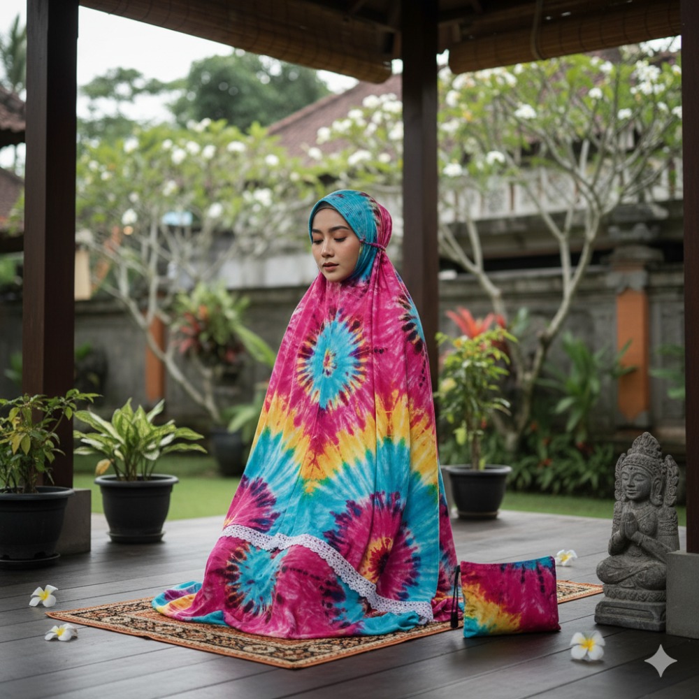 Contoh Motif Tiedye Mukena Bali
