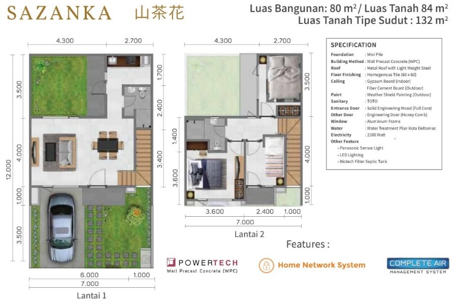 Layout Rumah 2 Lantai 3 Kamar Tidur — Tipe Sazanka Savasa Deltamas