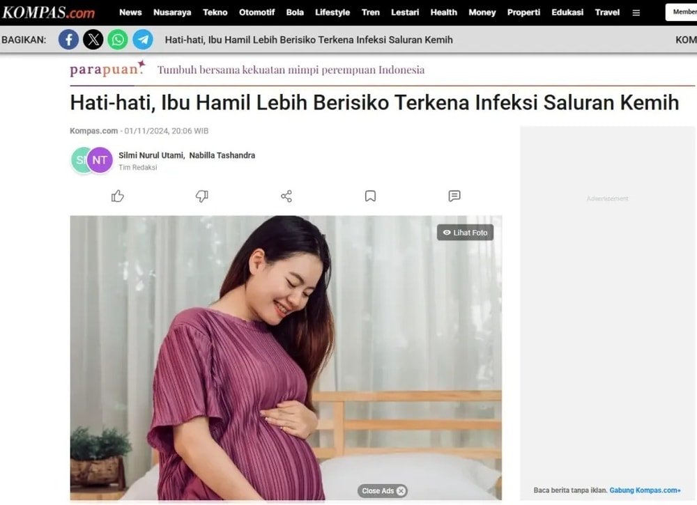 Hati-hati ibu hamil lebih berisiko terkena infeksi saluran kemih