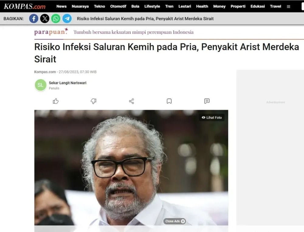 Risiko infeksi saluran kemih pada pria