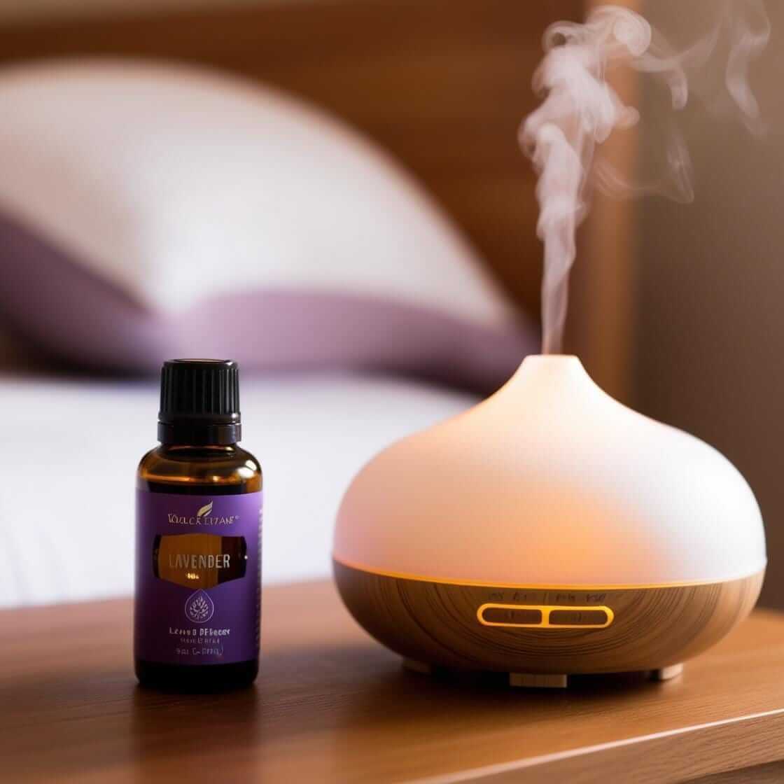 Minyak esensial lavender dan diffuser berfungsi untuk relaksasi sebelum tidur
