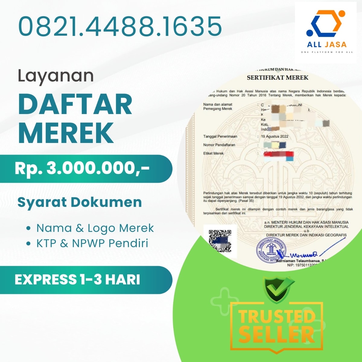 Jasa Daftar Merek Merk HAKI Murah Bekasi