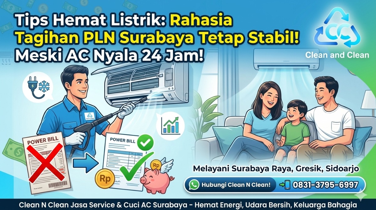Tips Hemat Listrik: Rahasia Tagihan PLN Surabaya Tetap Stabil Meski AC Nyala 24 Jam