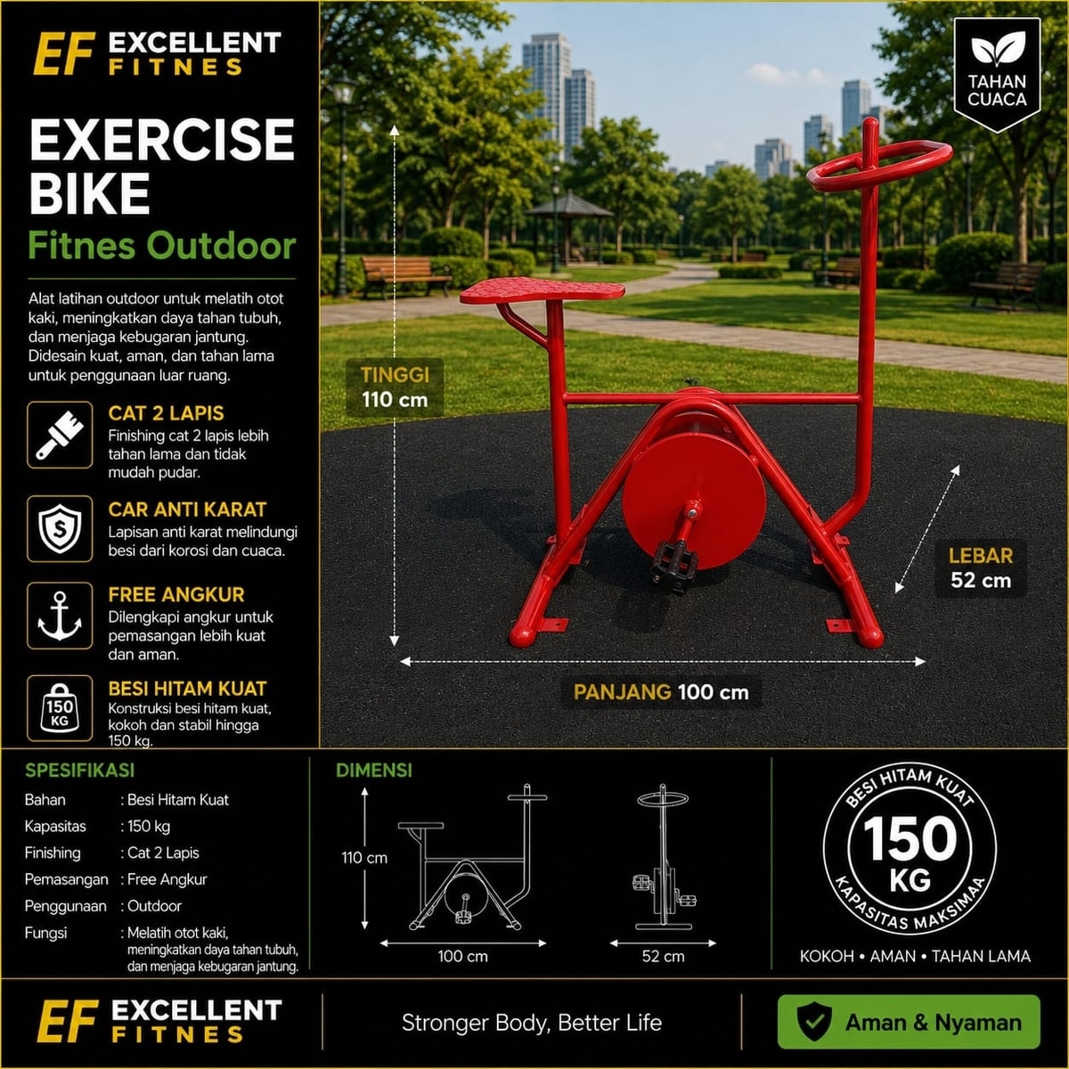 Alat Fitness Outdoor Exercise Bike