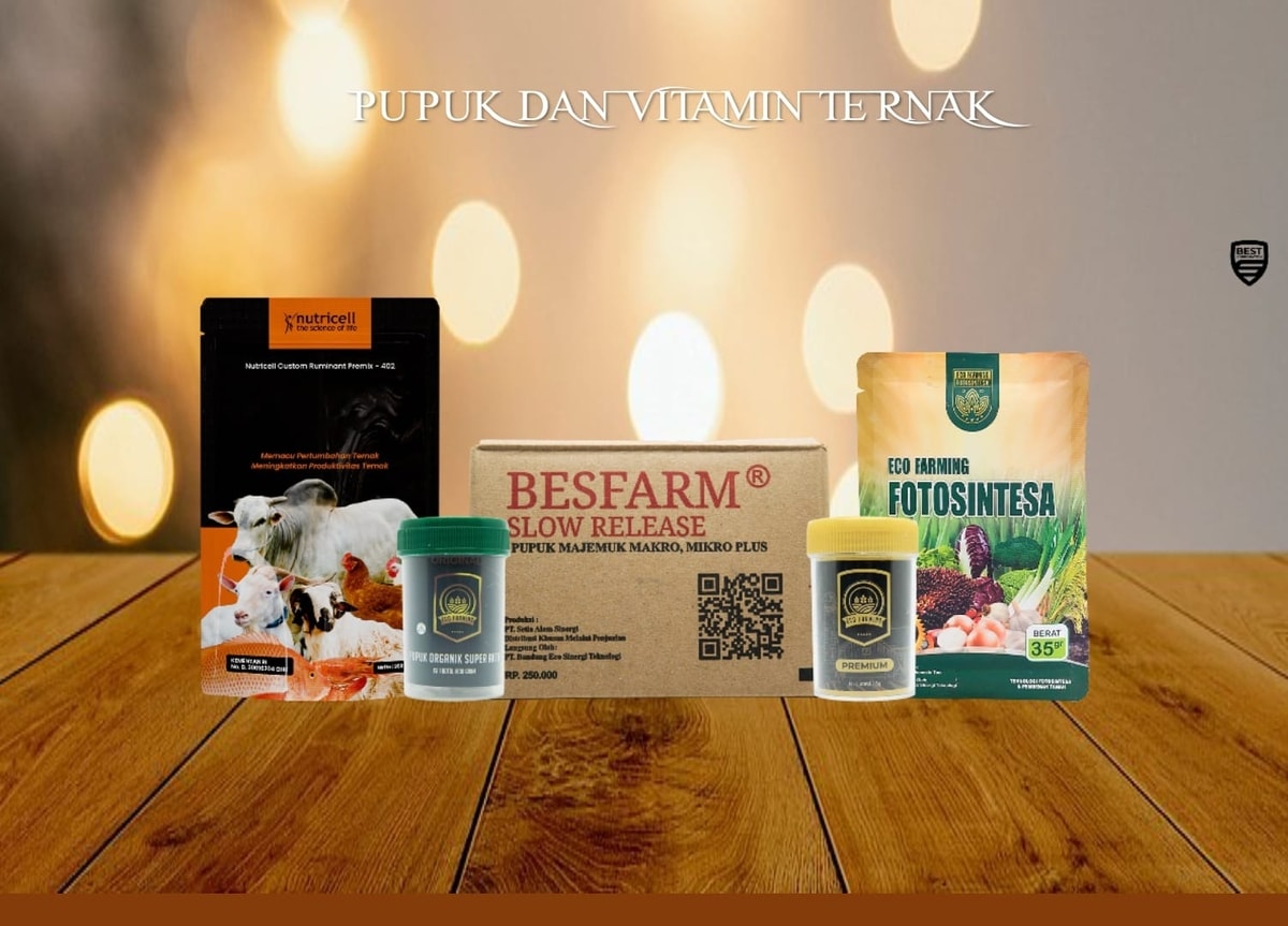 Menyediakan 4 jenis pupuk dengan teknologi tepat guna yang cocok untuk semua jenis tanaman.dan 1 vitamin ternak untuk semua jenis hewan ternak