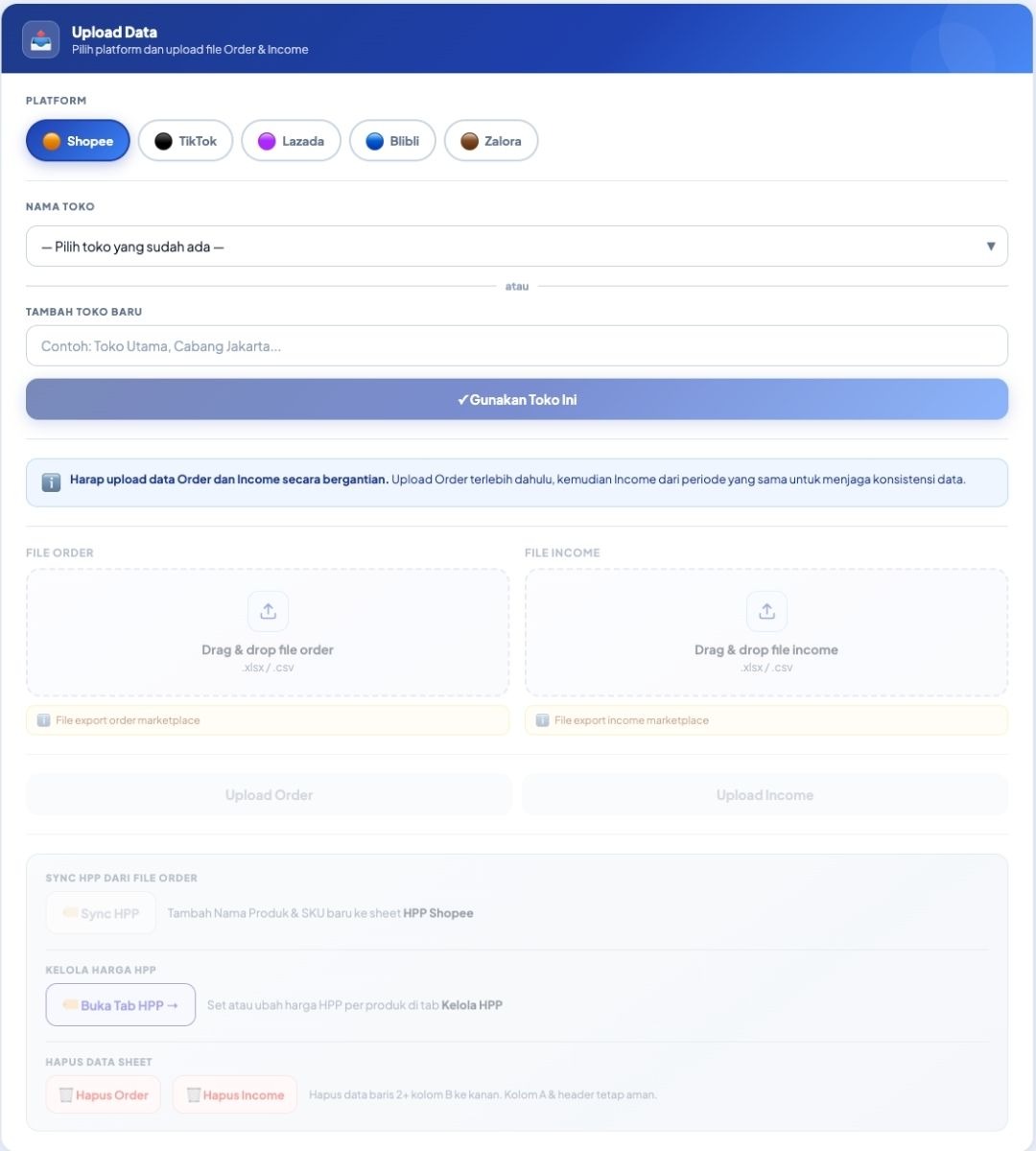 Upload data instan multi platfom