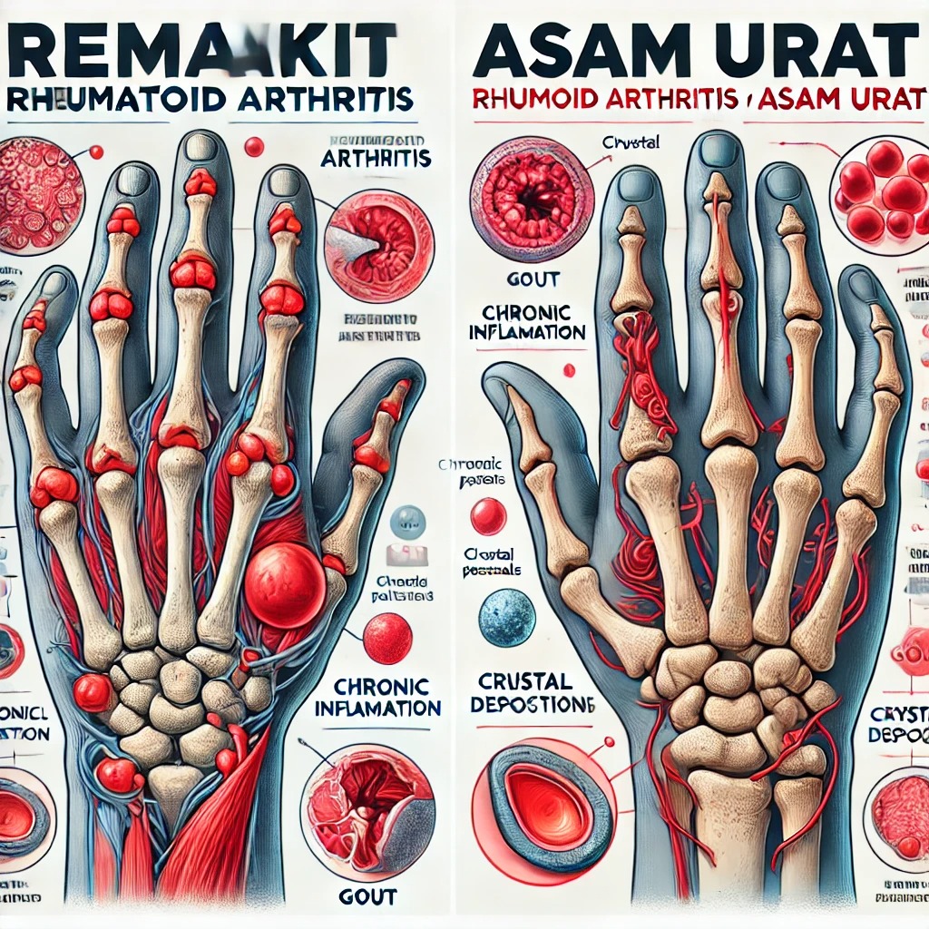 Gambar 1.1 Asam Urat vs Rematik