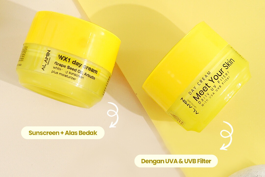 Kupas Tuntas Perbedaan Sunscreen WX1 Day Cream SPF 30 & Daily UV Filter SPF 30 Alamin Skincare