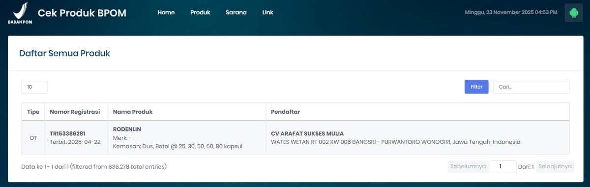 Rodenlin : POM TR 153 386 281