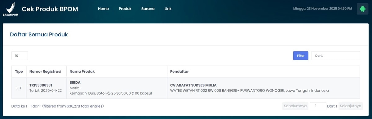 Birda : POM TR 153 386 331