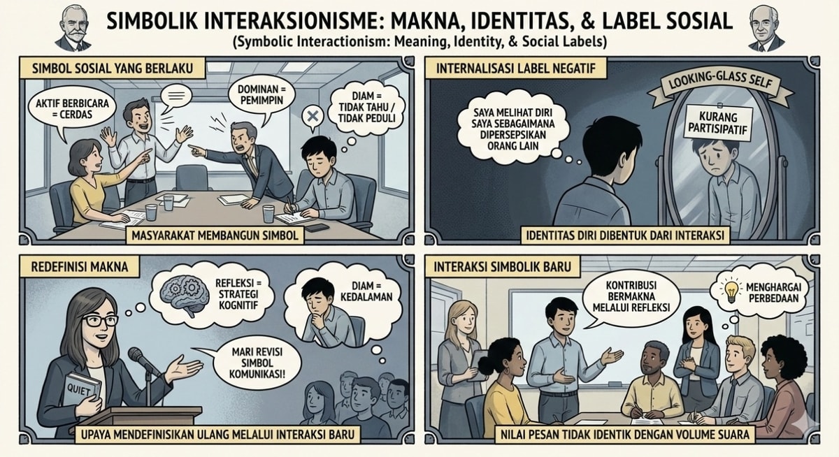 Ilustrasi Symbolic Interactionism - Gemini