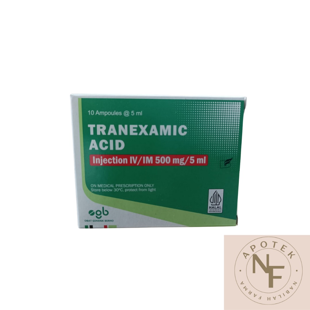 Tranexamic Acid Injeksi 500 mg/5 ml – 10 Ampul