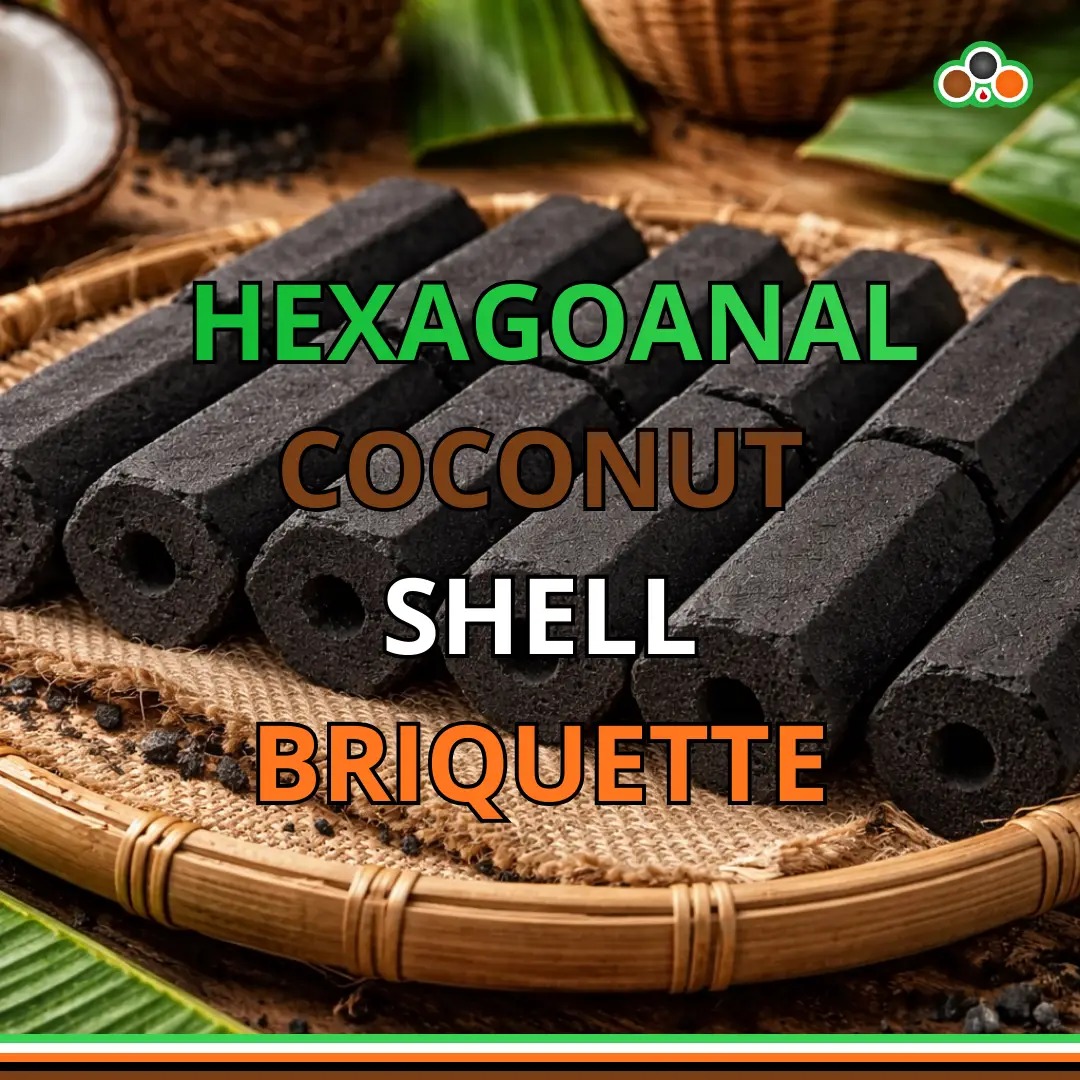 hexagonal coconut shell briquettes