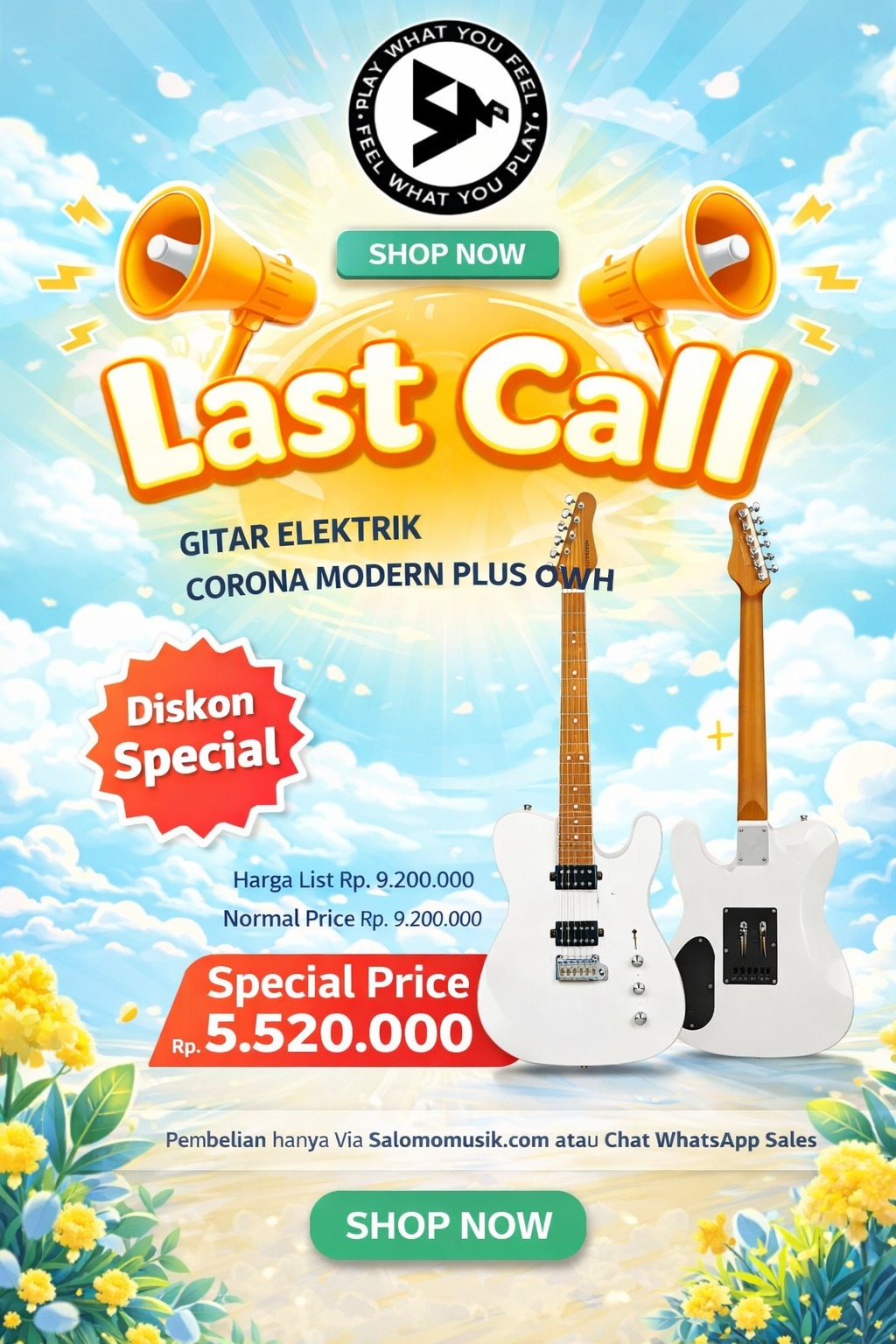 LAST CALL! Gitar Elektrik Corona Modern Plus OWH Harga Spesial!