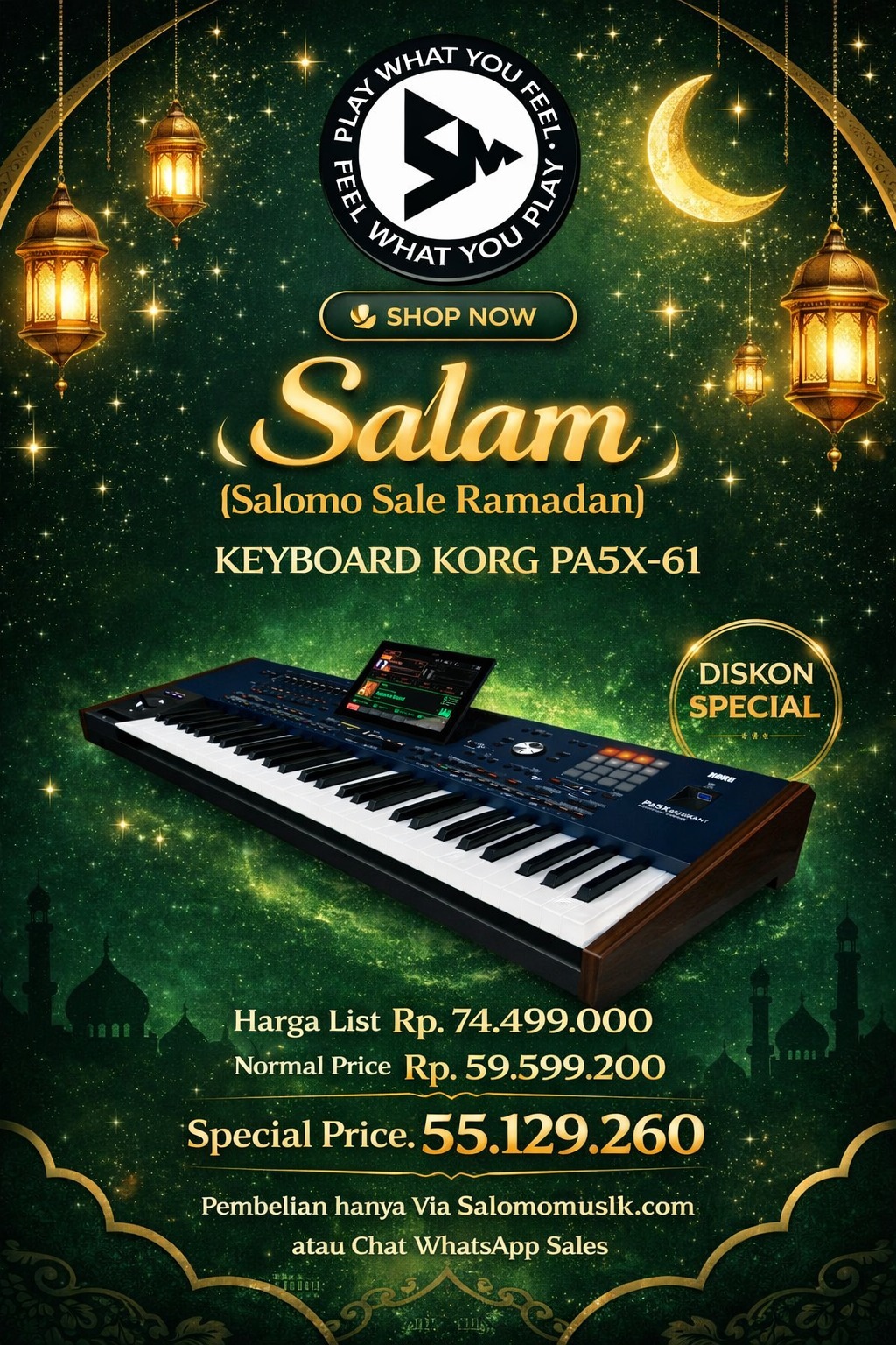 Promo SALAM (Salomo Sale Ramadan). Korg PA5X-61 Keyboard Arranger Original Harga Spesial!