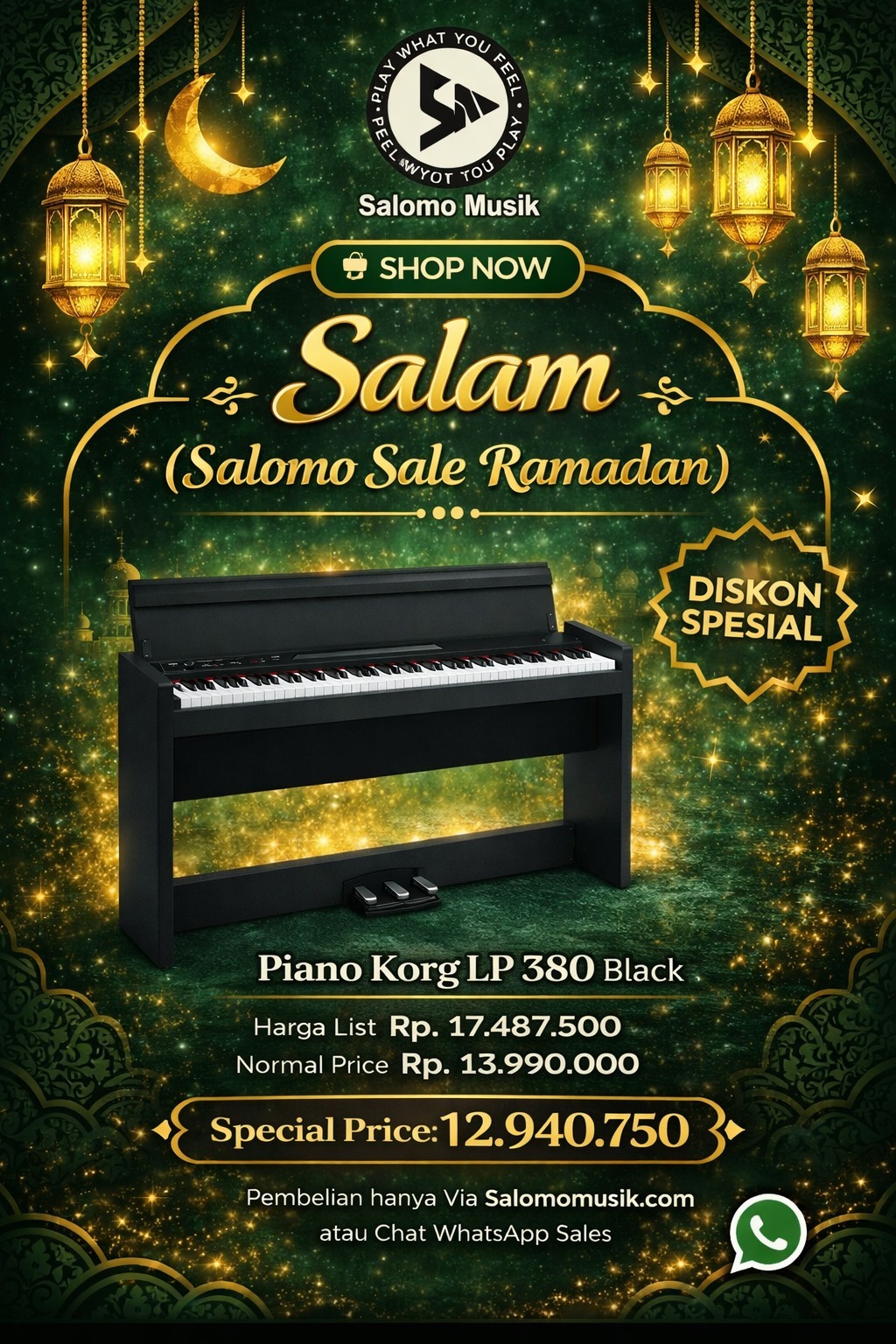 Promo SALAM (Salomo Sale Ramadan). Piano Korg LP 380 Black Harga Spesial!