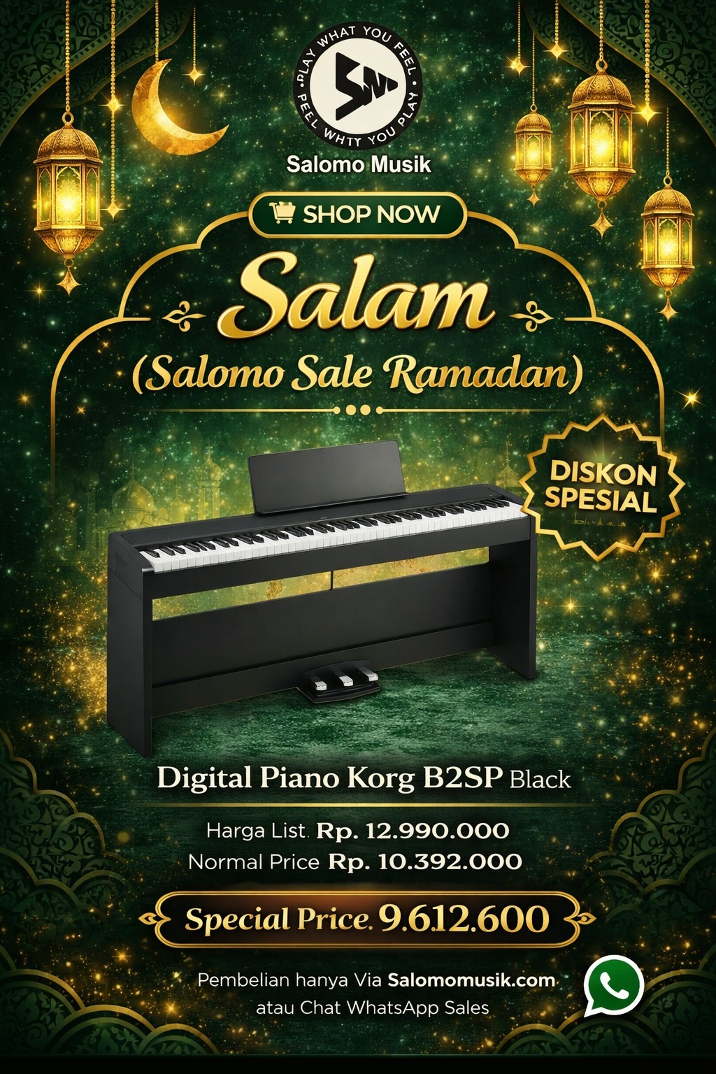 Promo SALAM (Salomo Sale Ramadan). Digital Piano Korg B2SP Black Harga Spesial!