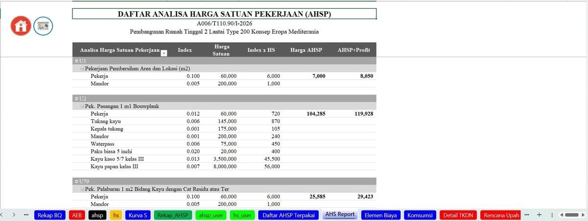 Worksheet Detail AHSP Terpakai