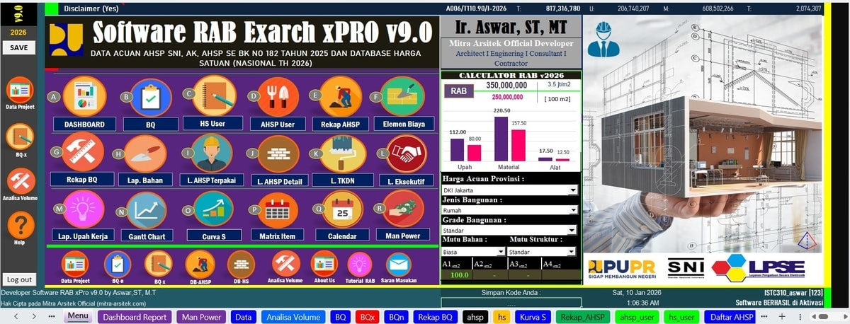Worksheet Menu Utama xPro v9.0