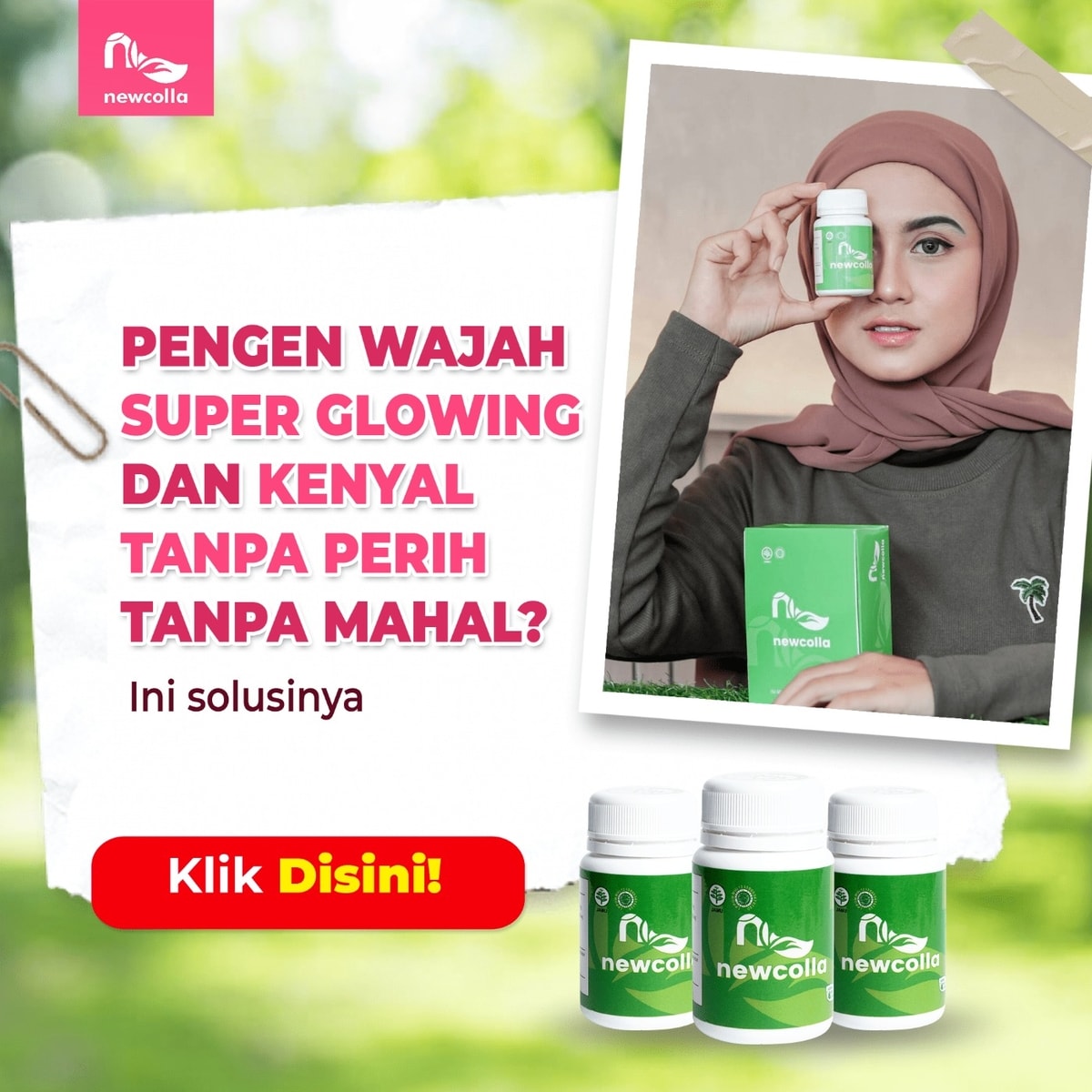 Cantik glowing tanpa sakit harus disuntik hanya dengan bahan alami yang aman BPOM dan halal.