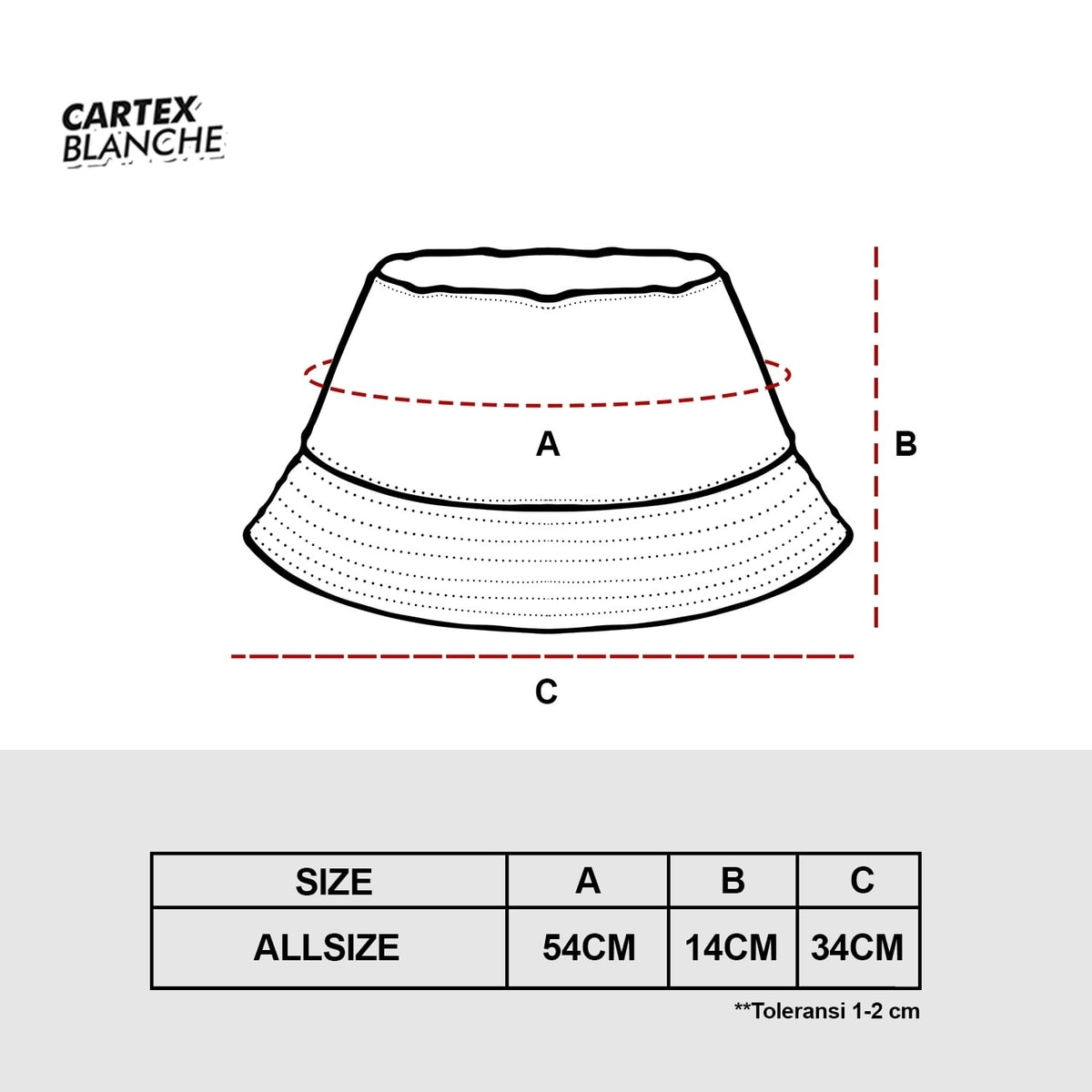 Chart Size Bucket Hat