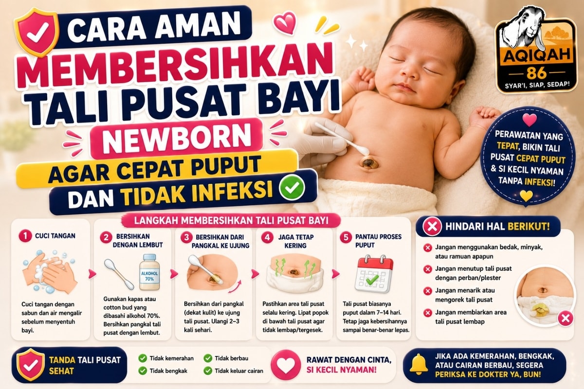 Cara Aman Membersihkan Tali Pusat Bayi Newborn Agar Cepat Puput dan Tidak Infeksi